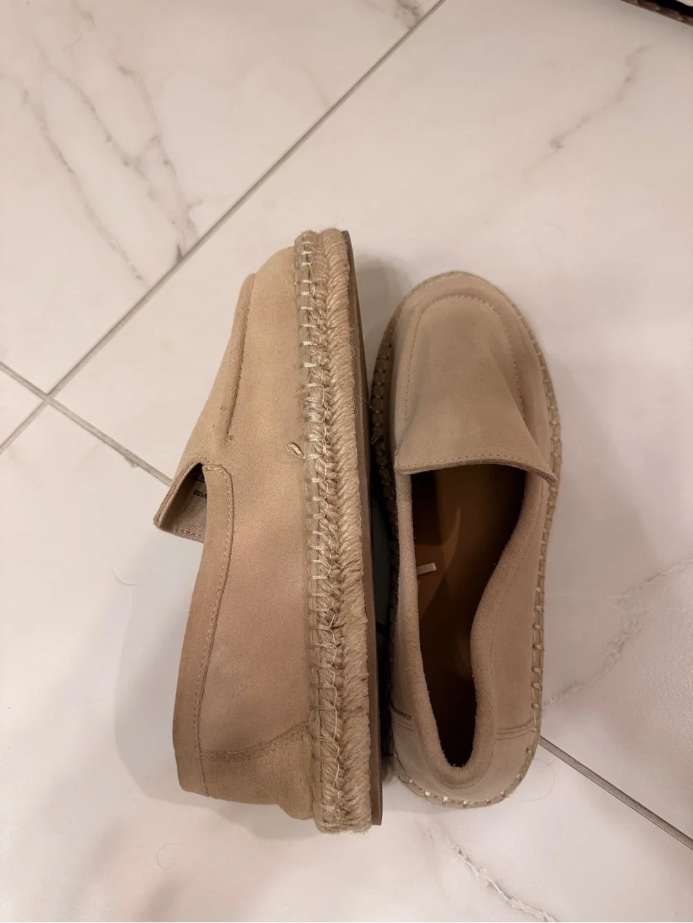 ZARA Cream Cloth Loafers – EU 40 / US 7.5–8 – Excellent Condition